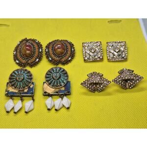 Vintage Earring Lot- 3 Clip-on & 1 post - Excellent Estate Find!